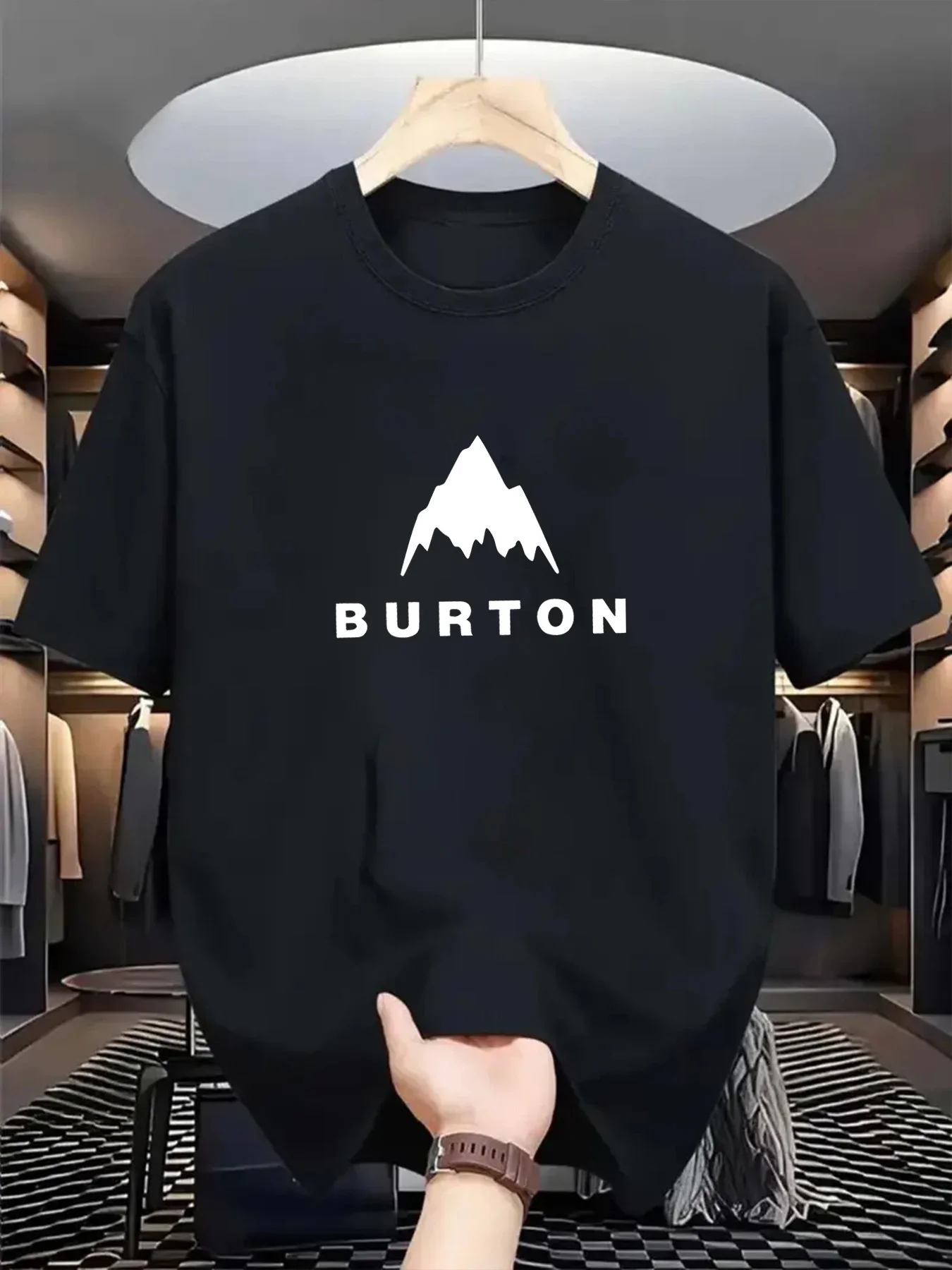 Men's summer 100% cotton fashionable casual loose BURTON mountain letter printed round-neck short-sleeved T-shirt
Men's summer 100% cotton fashionable casual loose BURTON mountain letter printed round-neck short-sleeved T-shirt