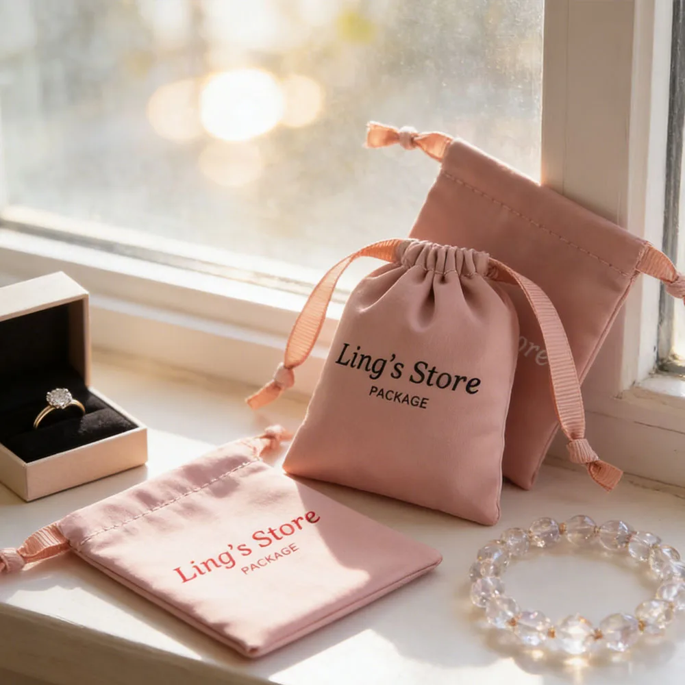 100 шт. розовых шелковых сатиновых мешочков на шнурке с индивидуальным логотипом для упаковки ювелирных изделий, свадебных подарков, конфет, хранения косметики и украшений
100 шт. розовых шелковых сатиновых мешочков на шнурке с индивидуальным логотипом для упаковки ювелирных изделий, свадебных подарков, конфет, хранения косметики и украшений