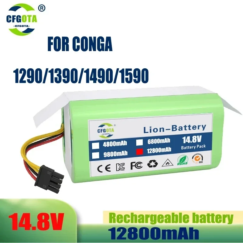 18650 14.4V 12800nAh Li-Ion Battery for Cecotec Conga 1290 1390 1490 1590 Vacuum Cleaner Genio deluxe 370 gutrend echo 520
18650 14.4V 12800nAh Li-Ion Battery for Cecotec Conga 1290 1390 1490 1590 Vacuum Cleaner Genio deluxe 370 gutrend echo 520