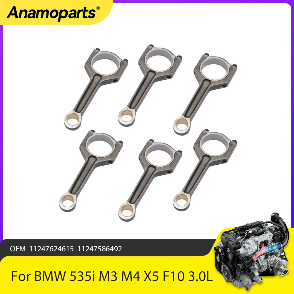 Engine Parts 6Pcs Connecting Rods Fit 3.0 L For 09-19 BMW 535i M3 M4 X5 F10 F30 F82 F87 N55 3.0L l6 GAS DOHC OEM 11247624615
Engine Parts 6Pcs Connecting Rods Fit 3.0 L For 09-19 BMW 535i M3 M4 X5 F10 F30 F82 F87 N55 3.0L l6 GAS DOHC OEM 11247624615