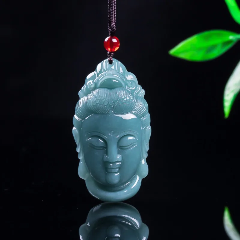 Natural Emerald Burmese Jade Blue Water Guanyin Head Pendant Carved Charm Jadeite Lucky Jewelry Fashion Gift Women Certificate
Natural Emerald Burmese Jade Blue Water Guanyin Head Pendant Carved Charm Jadeite Lucky Jewelry Fashion Gift Women Certificate