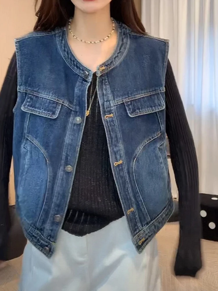 Повседневный джинсовый жилет Sli для женщин: новая модная модель весна-осень с круглым вырезом, удобный крой, верхняя одежда
Повседневный джинсовый жилет Sli для женщин: новая модная модель весна-осень с круглым вырезом, удобный крой, верхняя одежда