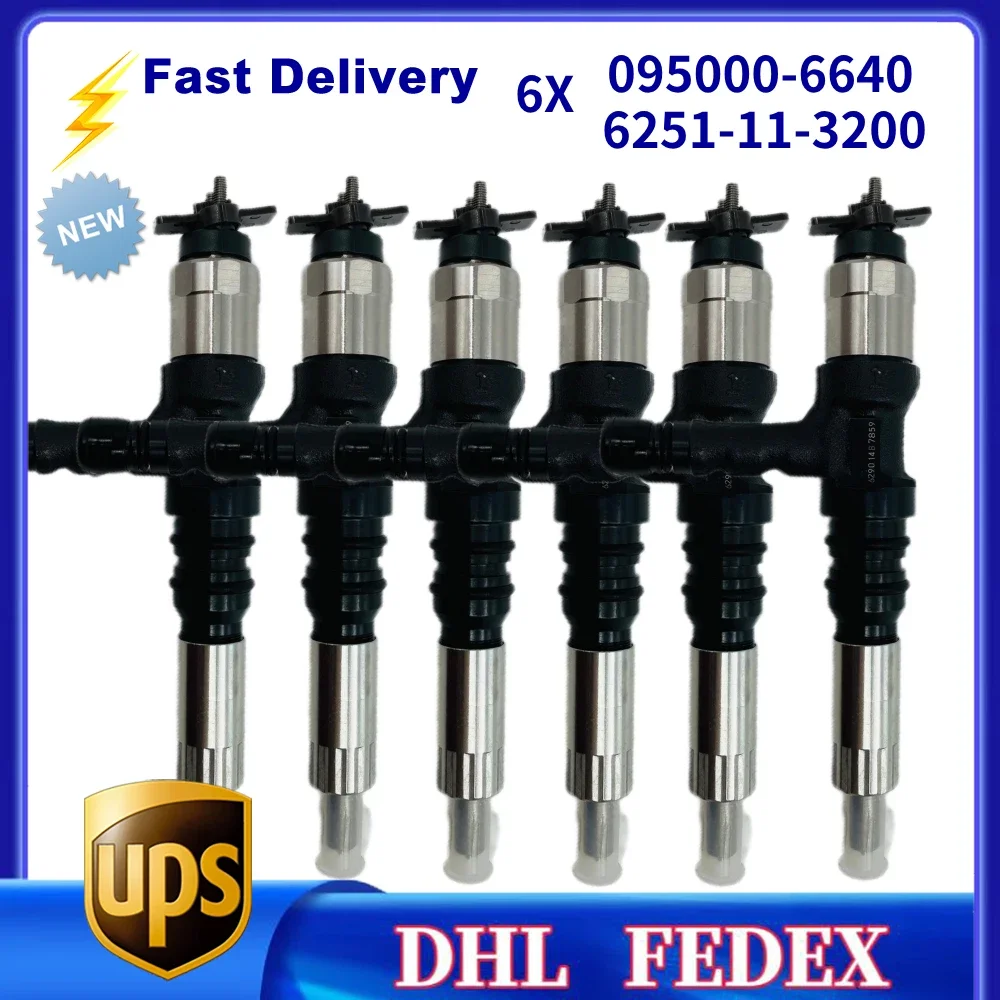 6X NEW Diesel Fuel Injector 095000-6640 0950006640 6251-11-3200 for K/o-m/a-t/-su SAA6D125E WA470 6D125
6X NEW Diesel Fuel Injector 095000-6640 0950006640 6251-11-3200 for K/o-m/a-t/-su SAA6D125E WA470 6D125