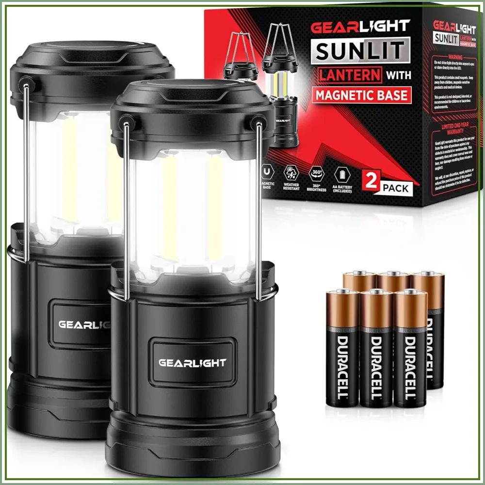 Portable LED Camping Lantern with Magnetic Base & Foldable Hook - Emergency Hurricane Survival Kit with Batteries, 2 Pack
Portable LED Camping Lantern with Magnetic Base & Foldable Hook - Emergency Hurricane Survival Kit with Batteries, 2 Pack