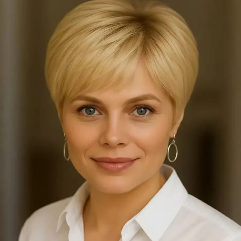 Women's : European and American Fashion, Fluffy Short Straight Hair with Side Bangs, Yellow Wig
Women's : European and American Fashion, Fluffy Short Straight Hair with Side Bangs, Yellow Wig