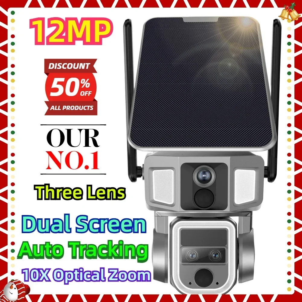 10X Optical Zoom Human Auto Tracking Security Camera 12MP UHD WiFi Dual Screen Solar Camera Outdoor Three Lens
10X Optical Zoom Human Auto Tracking Security Camera 12MP UHD WiFi Dual Screen Solar Camera Outdoor Three Lens