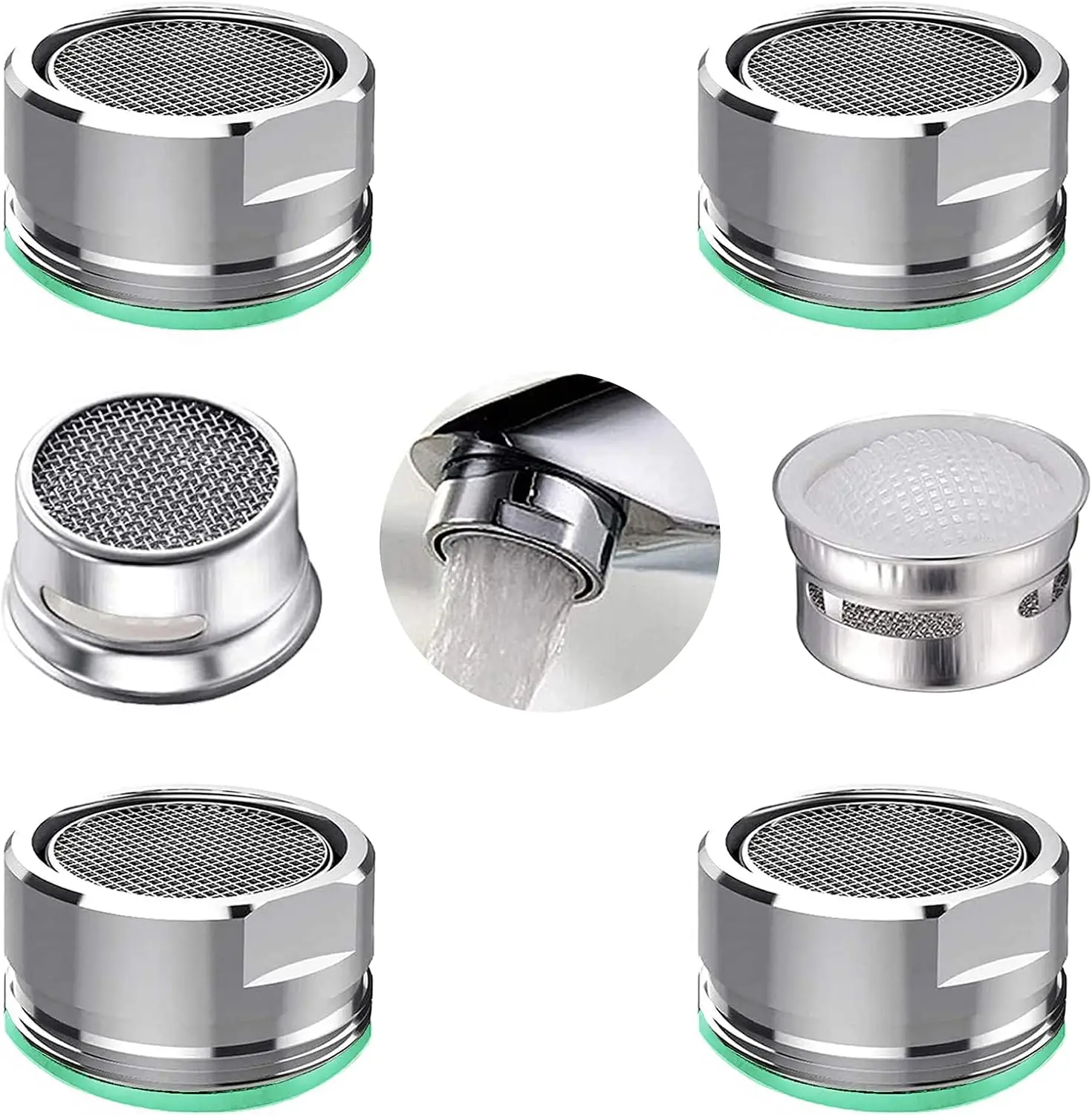 4 Pack Faucet Aerator, 24mm External Thread, Chrome Brass Housing with Gasket for Kitchen Bathroom
4 Pack Faucet Aerator, 24mm External Thread, Chrome Brass Housing with Gasket for Kitchen Bathroom
