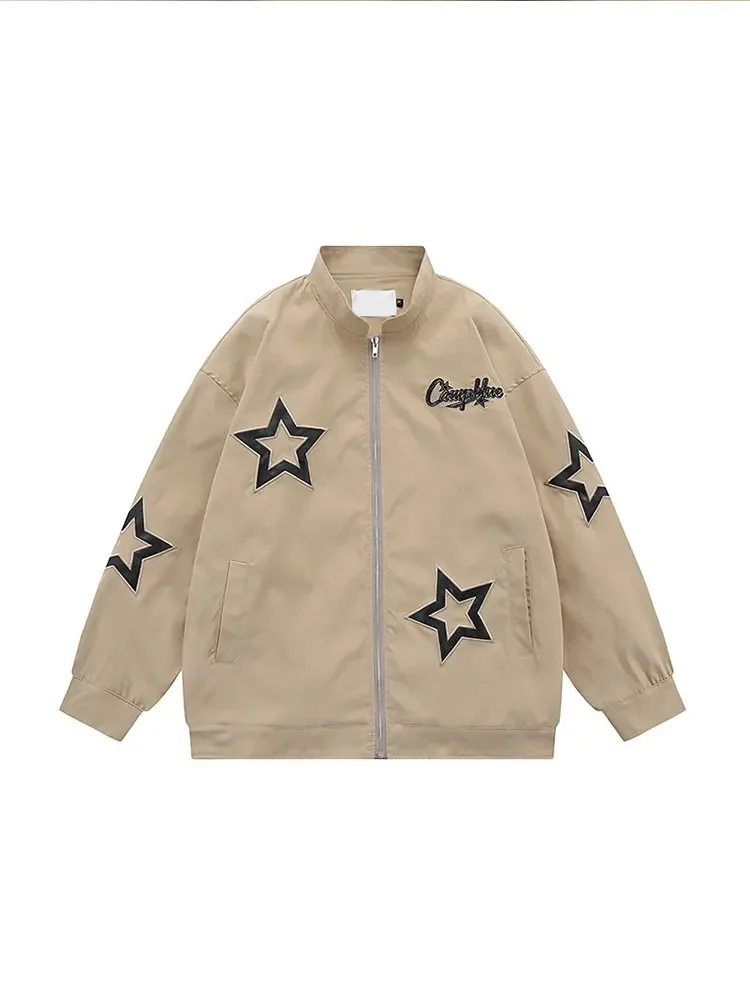 American Style Retro Star Pattern Embroidered Jacket for Male Casual Loose High Street Coat Autumn Couple Luxury Brand Jackets
American Style Retro Star Pattern Embroidered Jacket for Male Casual Loose High Street Coat Autumn Couple Luxury Brand Jackets