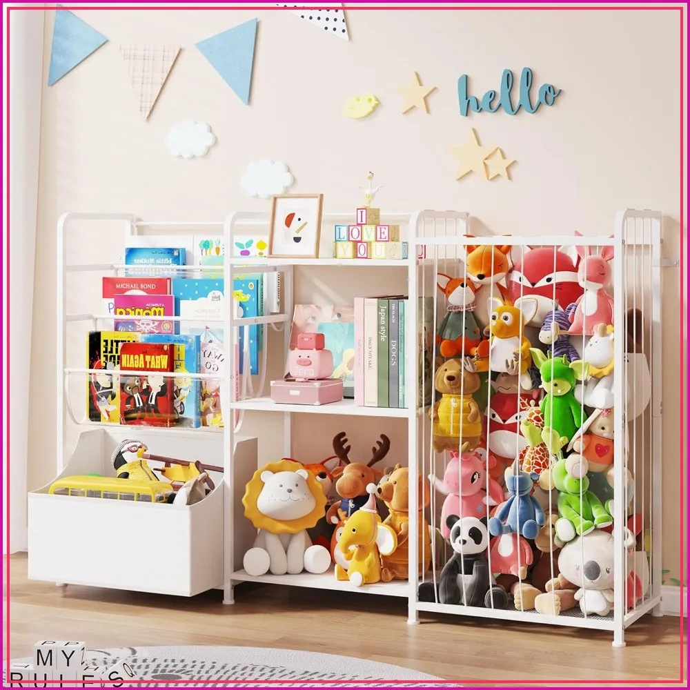 3-in-1 Kids Bookshelf & Toy Storage Organizer with Movable Toy Chest, Large Plushies Holder for Nursery Playroom, White
3-in-1 Kids Bookshelf & Toy Storage Organizer with Movable Toy Chest, Large Plushies Holder for Nursery Playroom, White