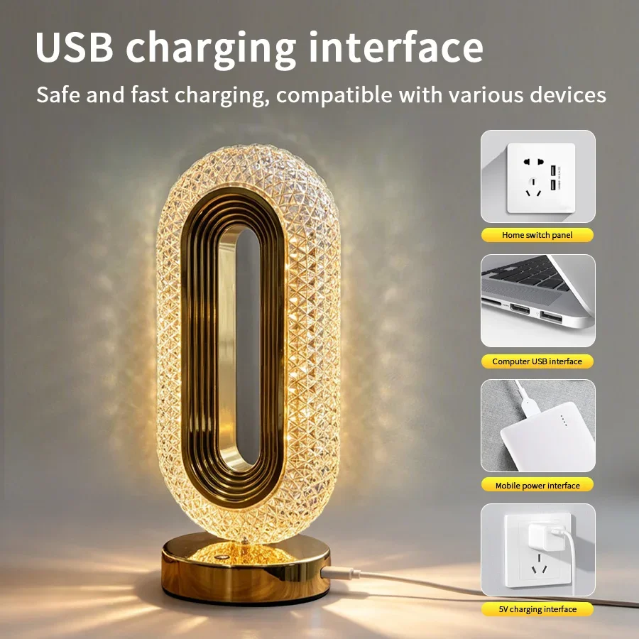 Rechargeable LED Crystal Table Lamp Touch Dimmable Bedside Lamp Night Light USB 3 Color Temperatures Ambient Light Home Decor
Rechargeable LED Crystal Table Lamp Touch Dimmable Bedside Lamp Night Light USB 3 Color Temperatures Ambient Light Home Decor