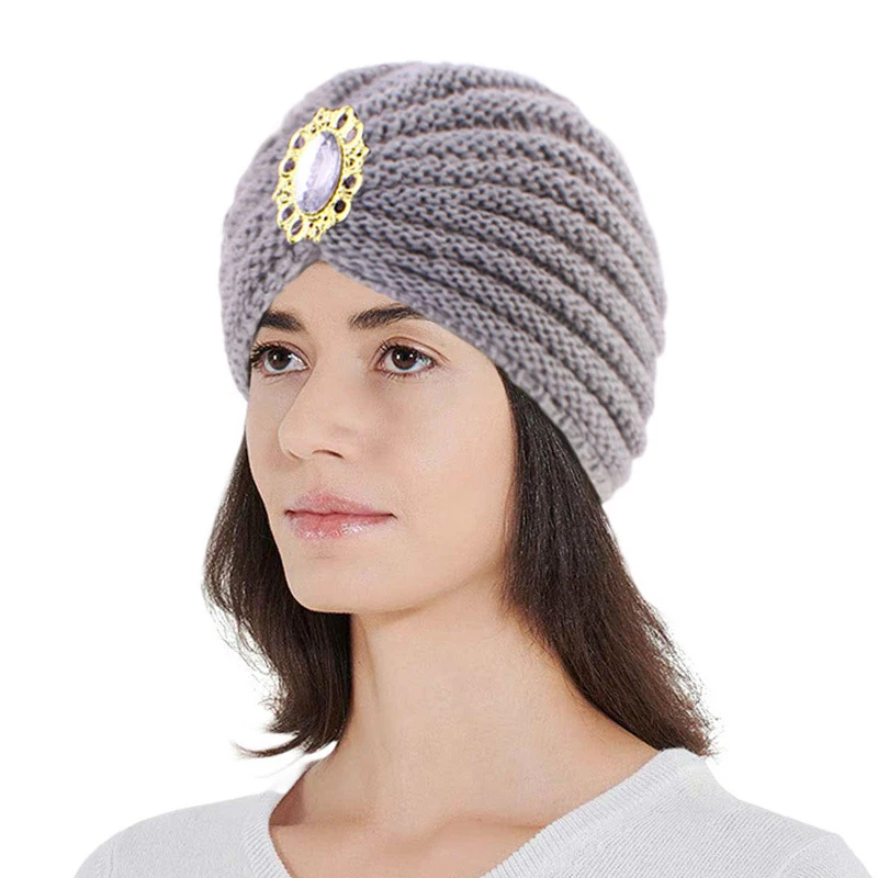 Sparkly Rhinestone Decor Pleated Turban Muslim Hijab Women Winter Warmer Knitted Headband Beanies Headscarf Chemo Cap Cancer Hat
Sparkly Rhinestone Decor Pleated Turban Muslim Hijab Women Winter Warmer Knitted Headband Beanies Headscarf Chemo Cap Cancer Hat