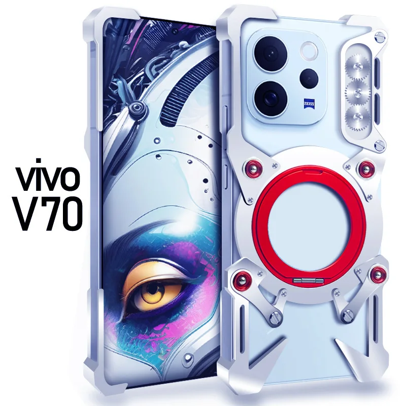 Luxury punk style 360°Rotating bracket metal border Back Cover For vivo V70 Elite FE V60 V50 Magnetic shockproof Phone Case
Luxury punk style 360°Rotating bracket metal border Back Cover For vivo V70 Elite FE V60 V50 Magnetic shockproof Phone Case