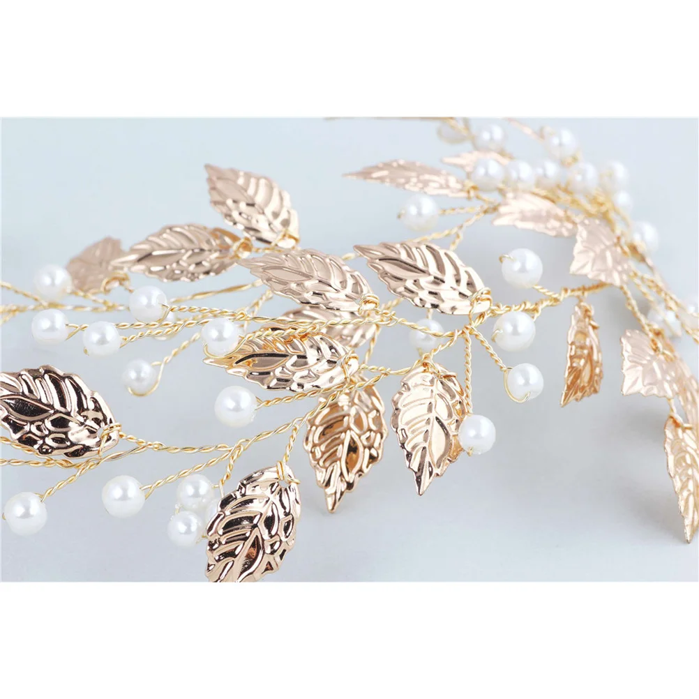 Pearl Decorative Bridal Headwear Golden Leaves Wedding Delicate Headb Women Elegant Hair Accessory H made Quality Material
Pearl Decorative Bridal Headwear Golden Leaves Wedding Delicate Headb Women Elegant Hair Accessory H made Quality Material