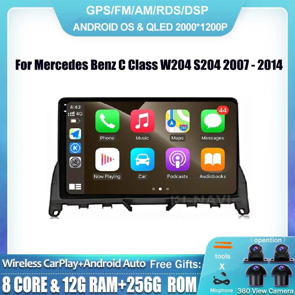 For Mercedes Benz C Class W204 S204 2007 - 2014 Android 14 Car Radio Multimedia DVD Player Stereo Navigation GPS Autoradio Audio
For Mercedes Benz C Class W204 S204 2007 - 2014 Android 14 Car Radio Multimedia DVD Player Stereo Navigation GPS Autoradio Audio