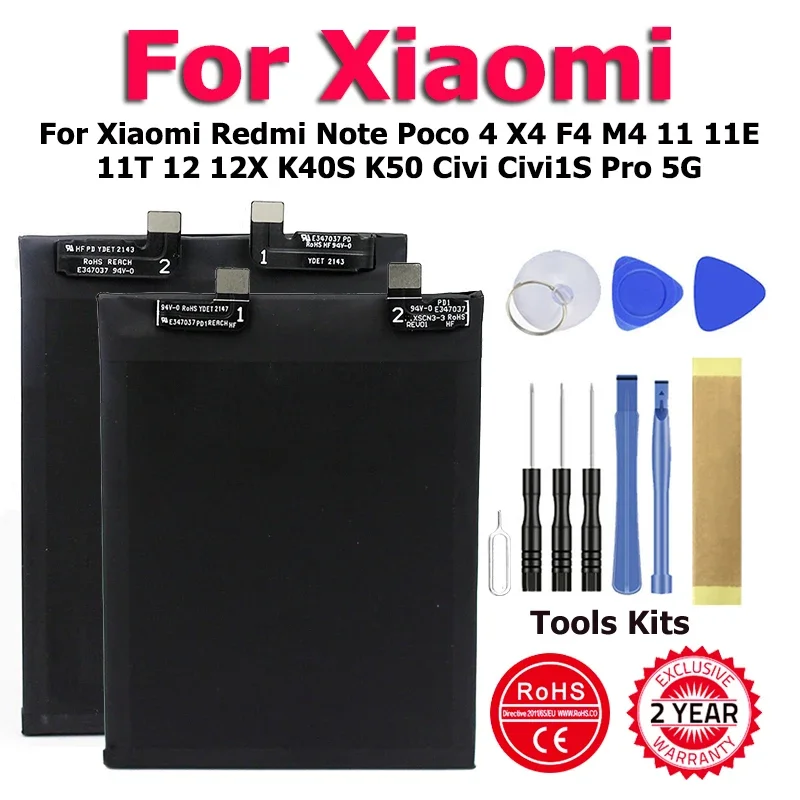 XDOU BP46 BP45 BN5E BP47 BP48 BP49 Battery For Xiaomi Redmi Note Poco 4 X4 F4 M4 7 11 11E 11T 12 12X K40S K50 Civi Civi1S Pro 5G
XDOU BP46 BP45 BN5E BP47 BP48 BP49 Battery For Xiaomi Redmi Note Poco 4 X4 F4 M4 7 11 11E 11T 12 12X K40S K50 Civi Civi1S Pro 5G