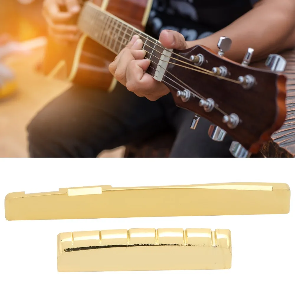 Brass Guitar Nut and Saddle Set Stable Intonation Nut Match 72/74/76 Saddle Guitar Nut Easy to install
Brass Guitar Nut and Saddle Set Stable Intonation Nut Match 72/74/76 Saddle Guitar Nut Easy to install