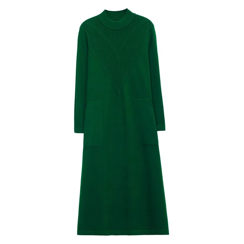 Высококачественные новые пуловеры, полуводолазка, трикотаж с длинными рукавами, платье средней длины, осень-зима, теплый вязаный свитер для женщин
Высококачественные новые пуловеры, полуводолазка, трикотаж с длинными рукавами, платье средней длины, осень-зима, теплый вязаный свитер для женщин