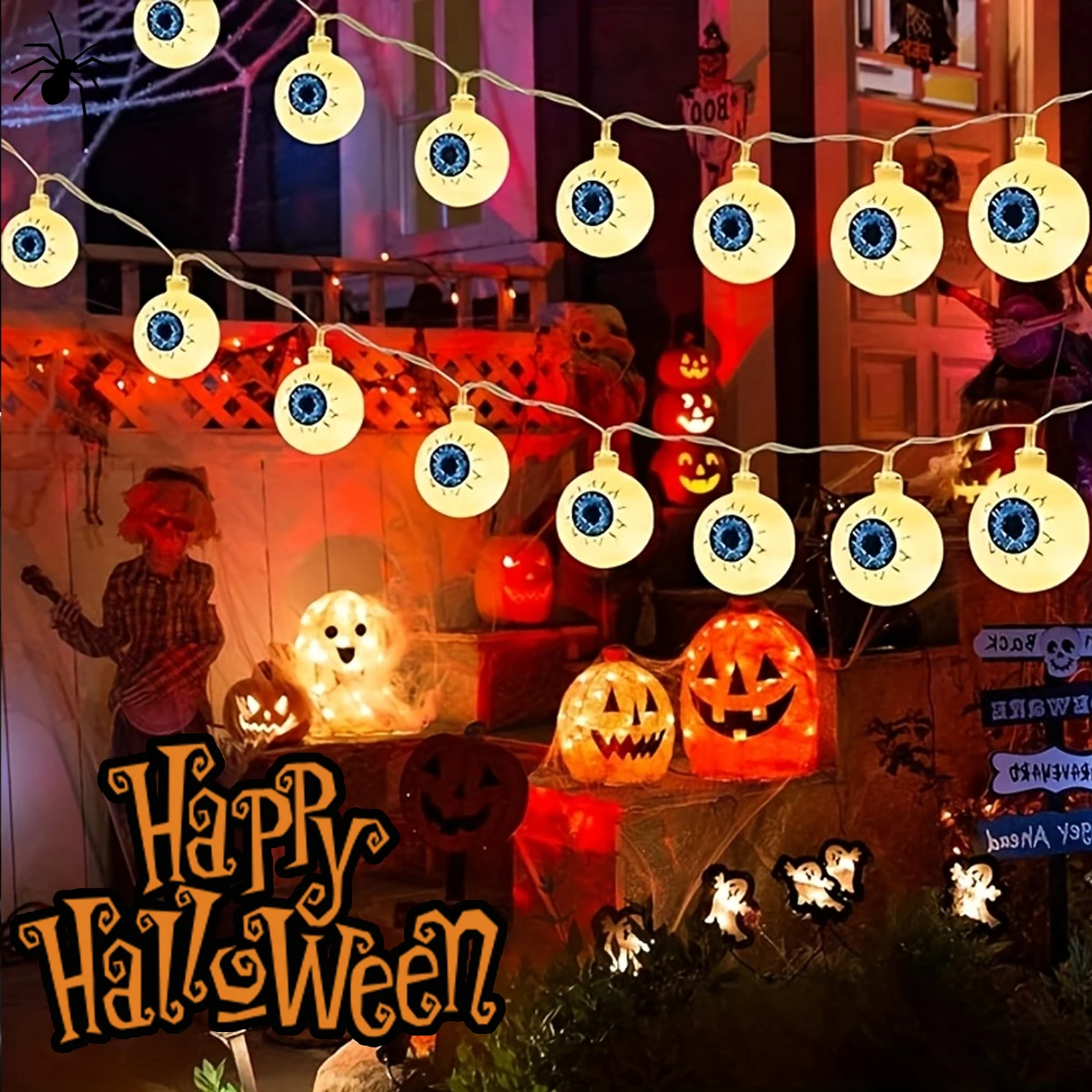Spooky Halloween Eyeball LED String Lights Horror Atmosphere Glowing Eye Ball Props for Home Yard Haunted Party Decor Supplies
Spooky Halloween Eyeball LED String Lights Horror Atmosphere Glowing Eye Ball Props for Home Yard Haunted Party Decor Supplies