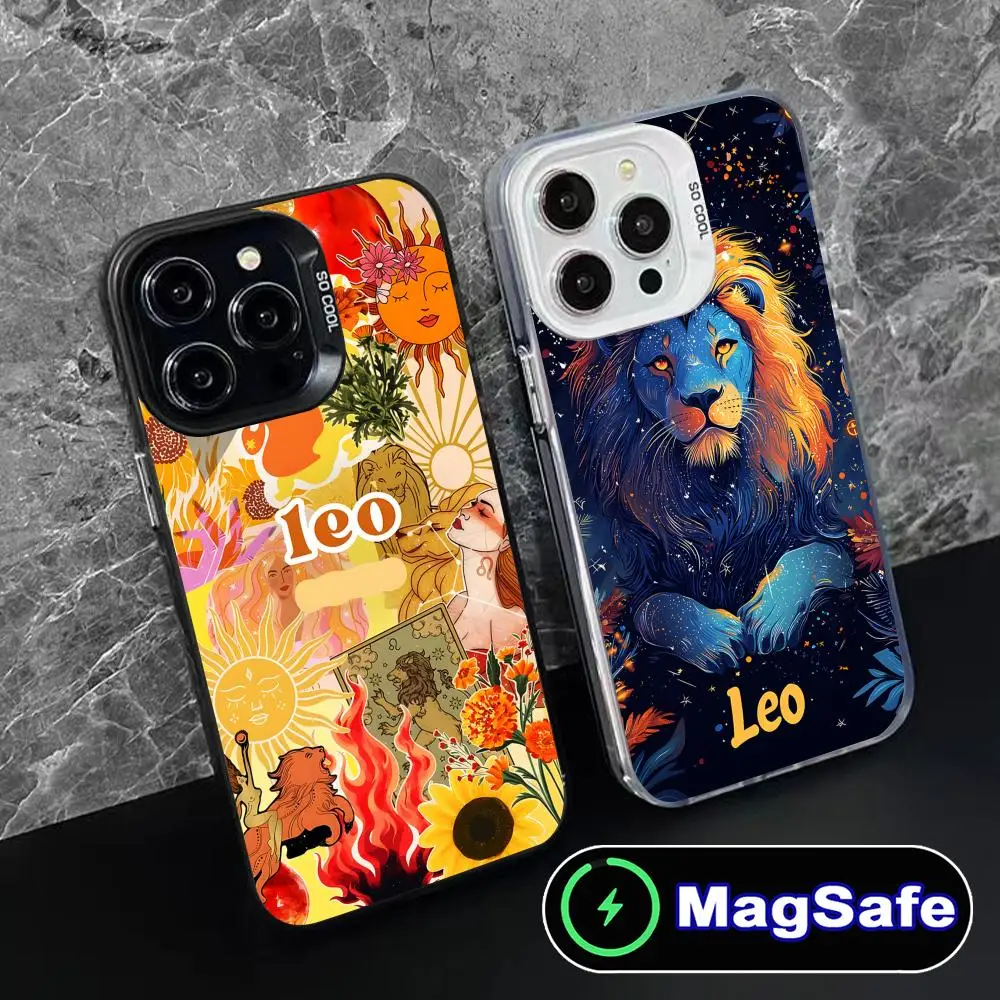 Чехол для мобильного телефона со знаком зодиака Льва для iPhone 16, 15, 14, 13, 12, 11 Pro Max Plus, полупрозрачный цветной чехол MagSafe, роскошный красивый чехол
Чехол для мобильного телефона со знаком зодиака Льва для iPhone 16, 15, 14, 13, 12, 11 Pro Max Plus, полупрозрачный цветной чехол MagSafe, роскошный красивый чехол