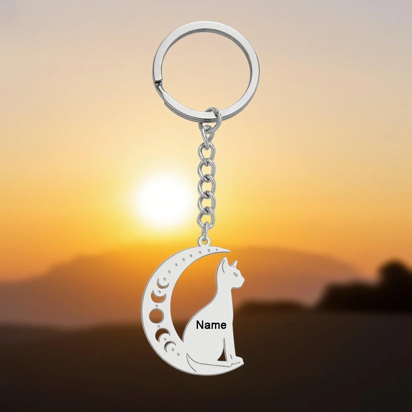 Custom Moon Cat Silhouette Keychain Supporting Exclusive Names For Moonlight Enthusiasts Cat Lovers Personal Use Gift To Friends
Custom Moon Cat Silhouette Keychain Supporting Exclusive Names For Moonlight Enthusiasts Cat Lovers Personal Use Gift To Friends