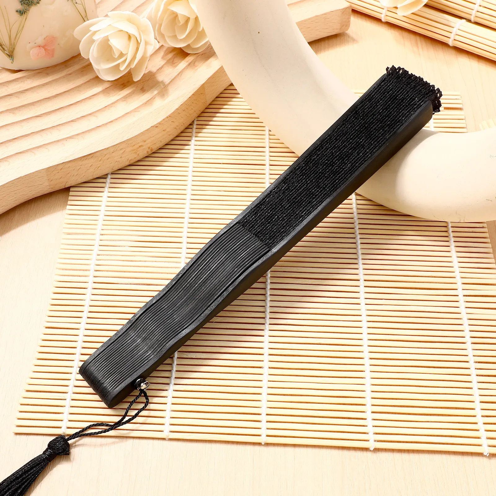 Lace Folding Fan Bamboo Vintage Black Tassel Pendant Hand Embroidered Flower Pattern Portable Summer Wedding Party Gift
Lace Folding Fan Bamboo Vintage Black Tassel Pendant Hand Embroidered Flower Pattern Portable Summer Wedding Party Gift
