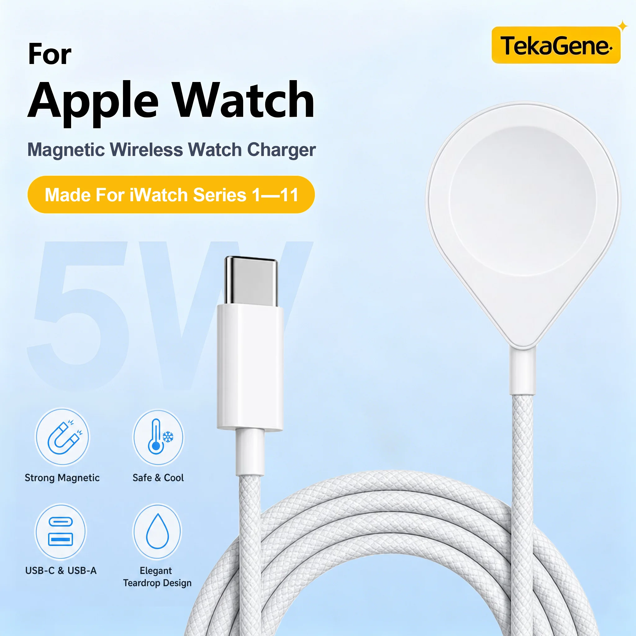 Magnetic Watch Wireless Fast Charger USB A Type C Charging Cable For Apple Watch Series 10 9 8 7 6 5 iWatch 4 3 2 Ultra Edition
Magnetic Watch Wireless Fast Charger USB A Type C Charging Cable For Apple Watch Series 10 9 8 7 6 5 iWatch 4 3 2 Ultra Edition