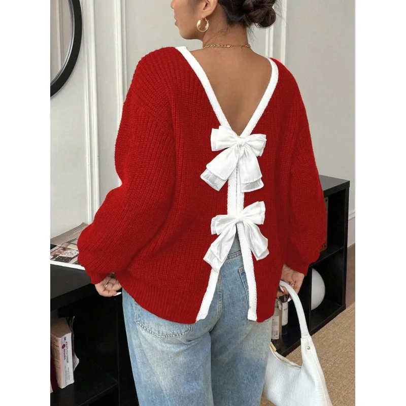 L 52625 Knot round Neck Sweater Ultra Thin Women's Knitwear Fashionable Casual Style Spring Season Essential
L 52625 Knot round Neck Sweater Ultra Thin Women's Knitwear Fashionable Casual Style Spring Season Essential