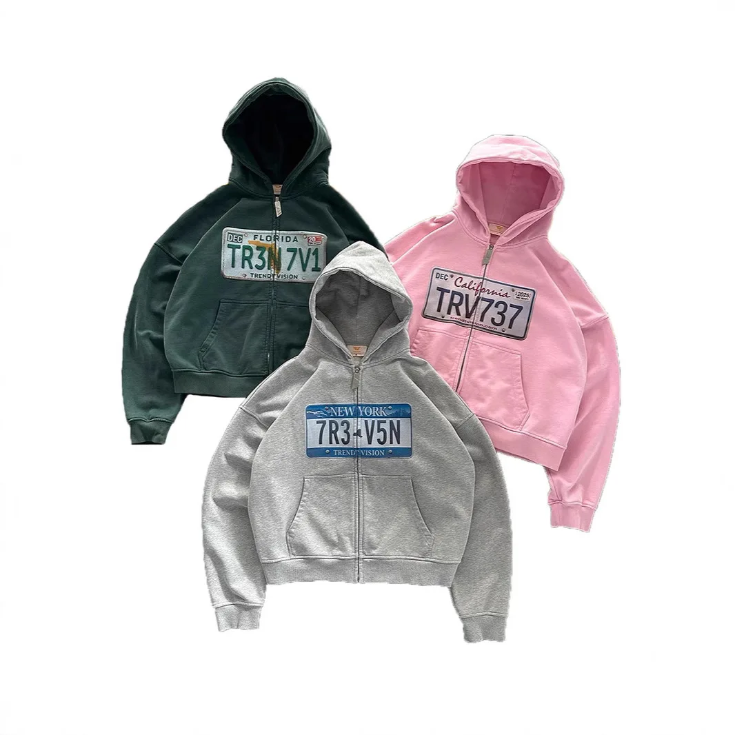 Personalized Custom License Plate Design Pink Zip Up Hoodie For Men Stylish Streetwear Look
Personalized Custom License Plate Design Pink Zip Up Hoodie For Men Stylish Streetwear Look