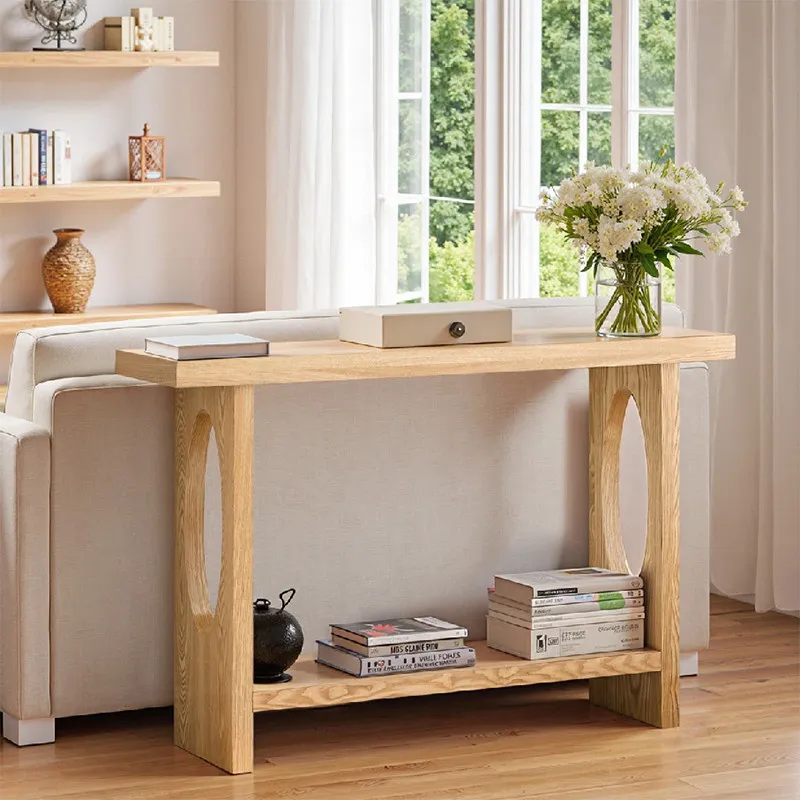 Solid Wood Double Layer Entryway Console Table Living Room Long Narrow Storage Shelf Rustic Homestay Decor for Hallway Furniture
Solid Wood Double Layer Entryway Console Table Living Room Long Narrow Storage Shelf Rustic Homestay Decor for Hallway Furniture