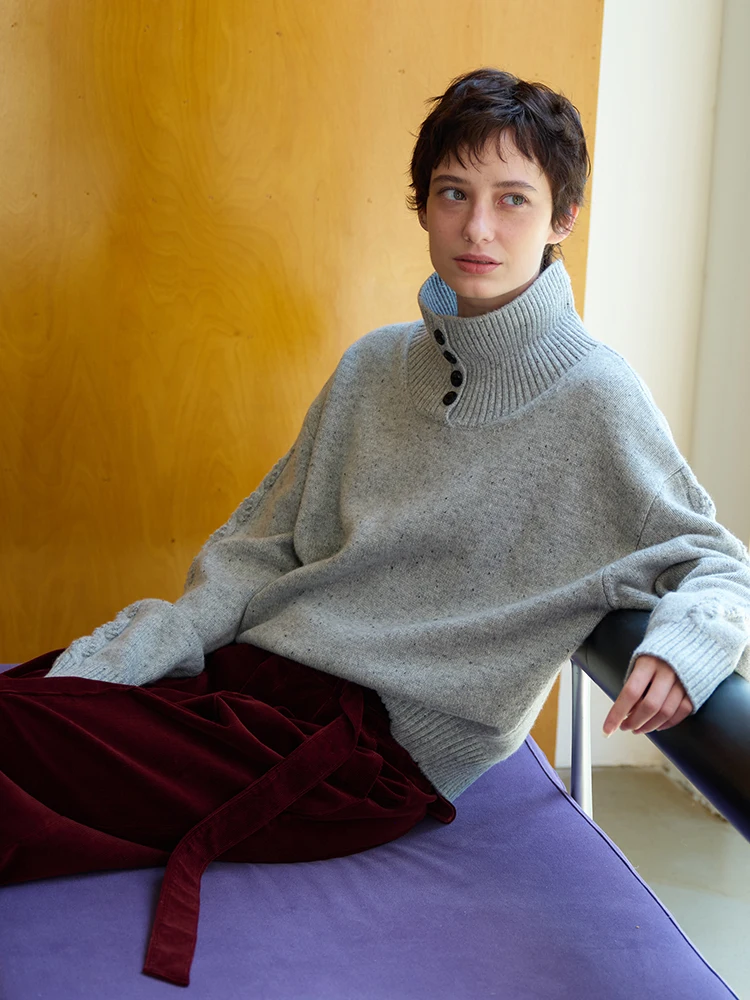 Loose Fit Knitted Sweater Women's Autumn Winter Wool Blend Crew Ne Pullover 3D Twist Flower Design Faionable Ladies Top
Loose Fit Knitted Sweater Women's Autumn Winter Wool Blend Crew Ne Pullover 3D Twist Flower Design Faionable Ladies Top