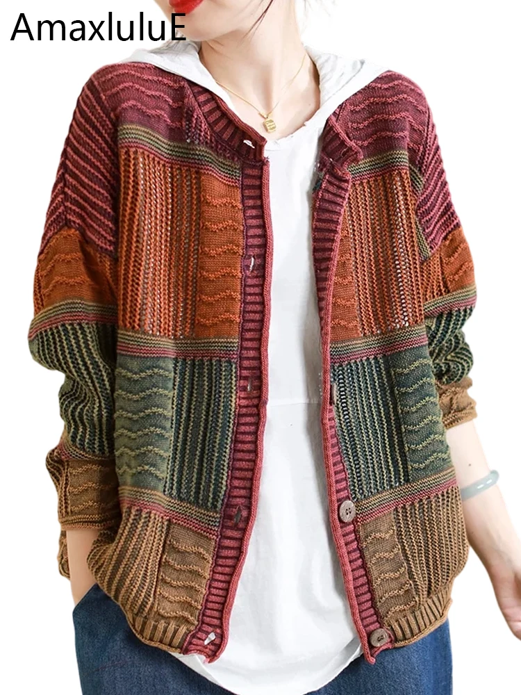 Amax luluE Winter Fashion Cardigans Womens Luxury Loose Striped Warm Sweaters Ladies Vintage Leisure Elegant Big Size Knitwear
Amax luluE Winter Fashion Cardigans Womens Luxury Loose Striped Warm Sweaters Ladies Vintage Leisure Elegant Big Size Knitwear