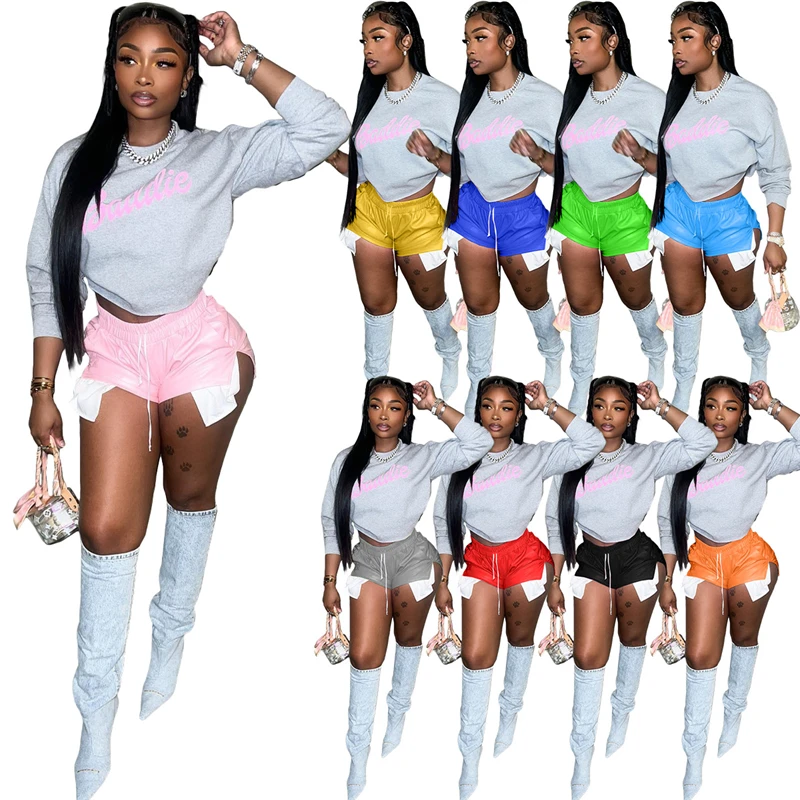 Pockets Patchwork PU Leather Summer Shorts Women Sexy Side Split Elastic Waist Drawstring Lace Up Slim Casual Pants Club Trouser
Pockets Patchwork PU Leather Summer Shorts Women Sexy Side Split Elastic Waist Drawstring Lace Up Slim Casual Pants Club Trouser