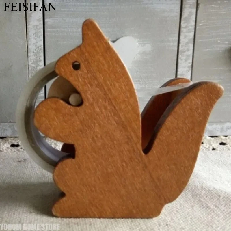 Solid Wood Tape Dispenser, Cute Squirrel Shaped Tape Cutter Ornament, Creative Desktop Stationery Organizer for Home & Office
Solid Wood Tape Dispenser, Cute Squirrel Shaped Tape Cutter Ornament, Creative Desktop Stationery Organizer for Home & Office