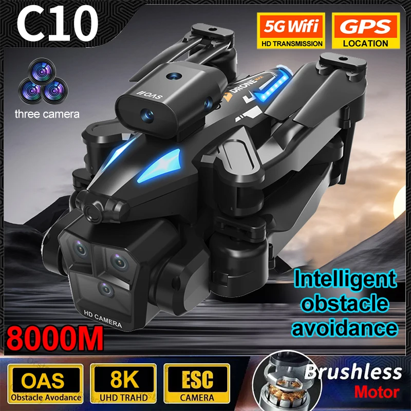 2024 New C10 Professional drones 8K HD Three Camera Fly 25Min Obstacle Avoidance Foldable Quadcopter Optical Flow RC Drons Gift
2024 New C10 Professional drones 8K HD Three Camera Fly 25Min Obstacle Avoidance Foldable Quadcopter Optical Flow RC Drons Gift