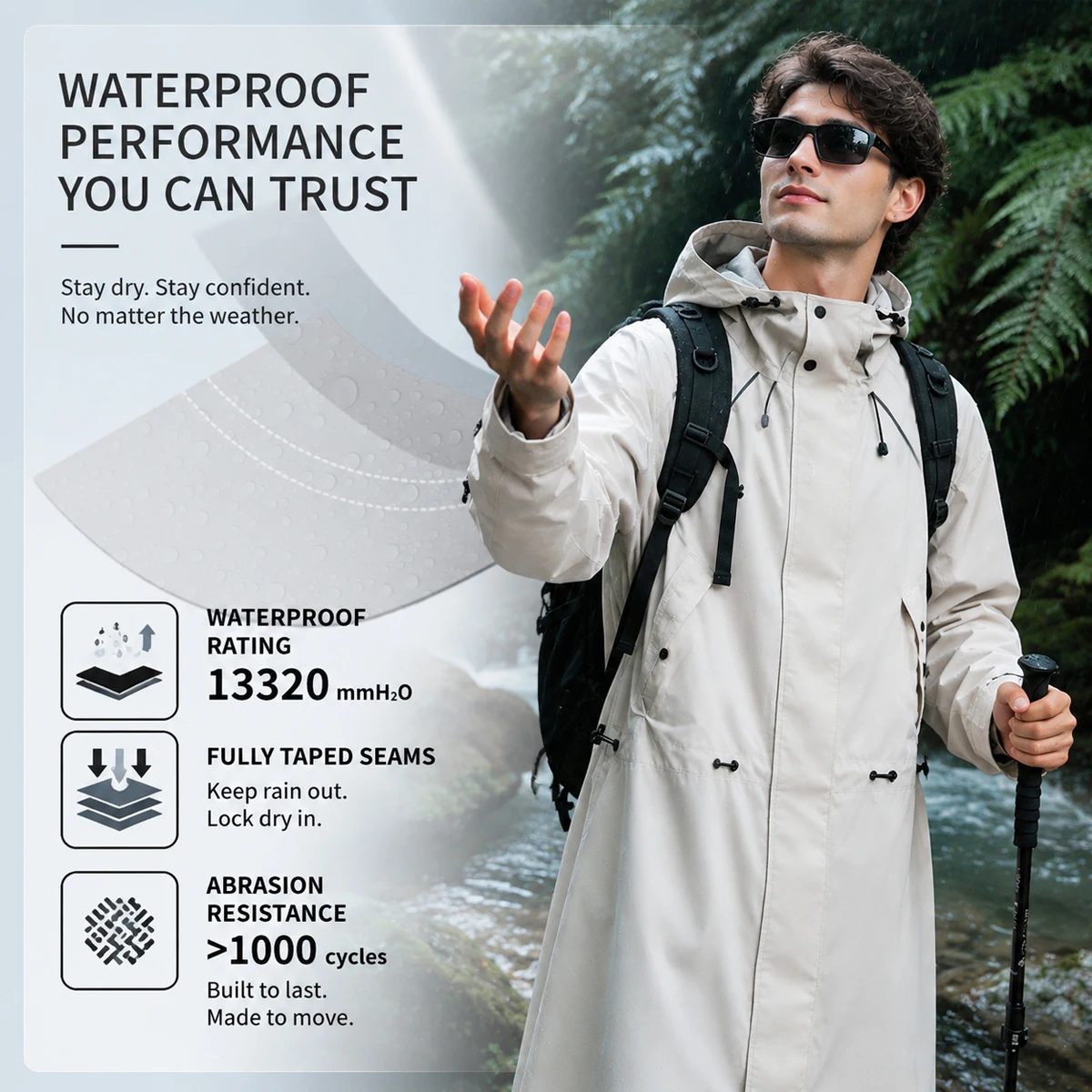Heavy Rain Proof Long Raincoat for Men Women Extra Wide Hooded Poncho Windproof Motorcycle Riding Gear
Heavy Rain Proof Long Raincoat for Men Women Extra Wide Hooded Poncho Windproof Motorcycle Riding Gear