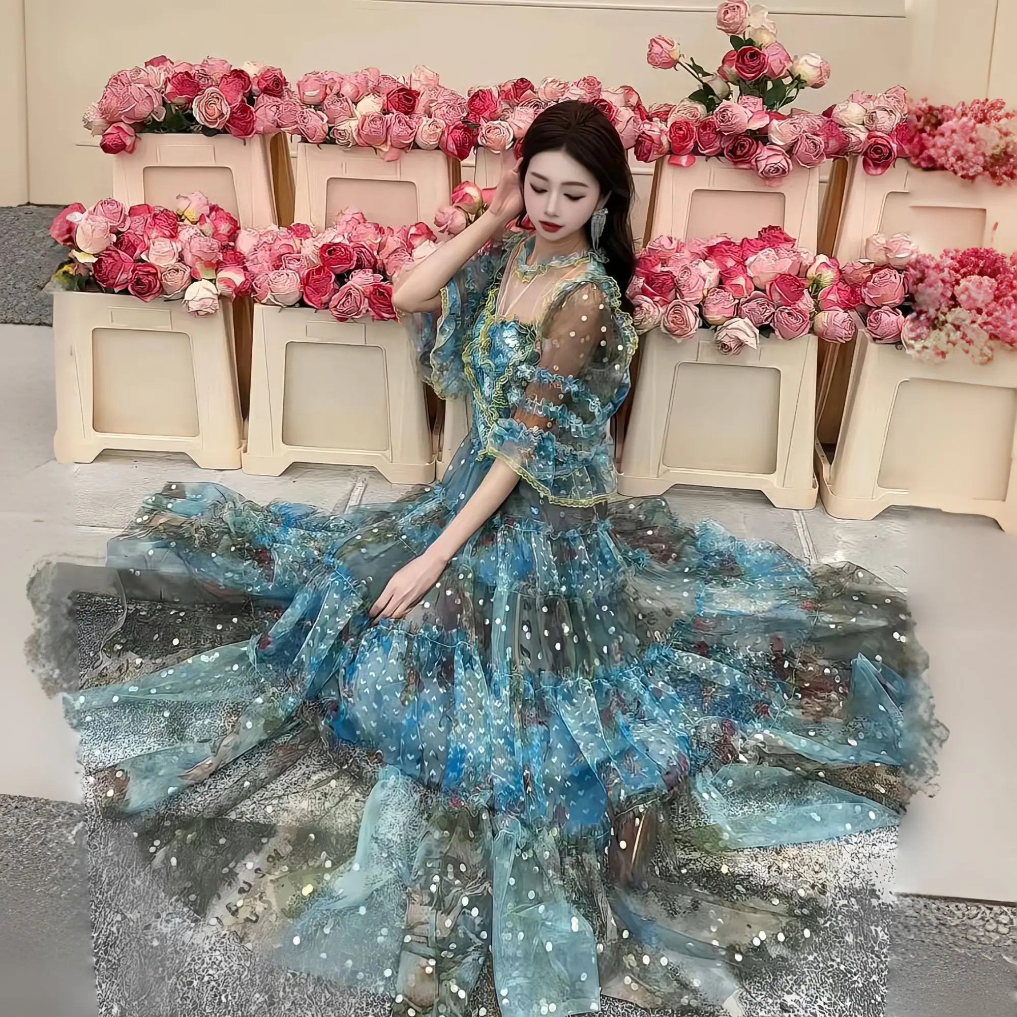 Affordable Luxury Style Women's Wear Dress Long French Temperament Elegant Blue
Affordable Luxury Style Women's Wear Dress Long French Temperament Elegant Blue
