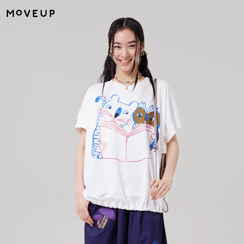 MOVEUP Short Sleeved Round Neck T-Shirt 2026 Summer New Pure Cotton Fun Cat Print Tees Commuting Loose Top For Women 3ELX10563
MOVEUP Short Sleeved Round Neck T-Shirt 2026 Summer New Pure Cotton Fun Cat Print Tees Commuting Loose Top For Women 3ELX10563