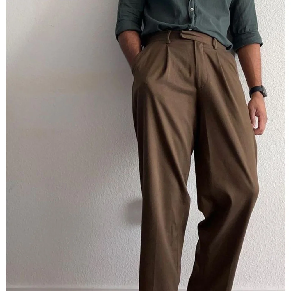 Mens Plain Color Pleated Suit Pants Straight Leg Casual Business Trousers Comfortable Breathable Office Wear Smart Casual Fashio
Mens Plain Color Pleated Suit Pants Straight Leg Casual Business Trousers Comfortable Breathable Office Wear Smart Casual Fashio