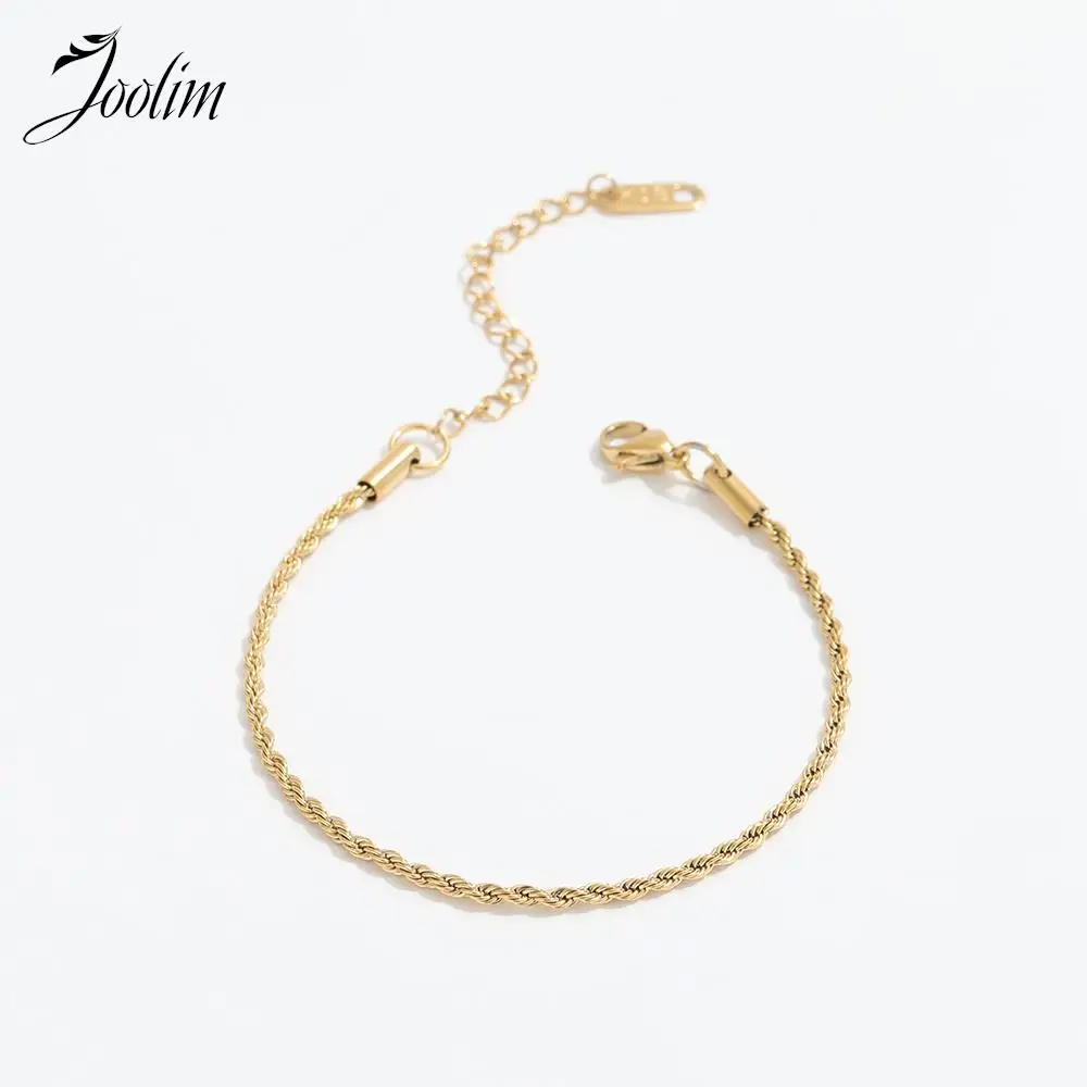 Joolim Jewelry High End PVD Wholesale Waterproof&No Fade Vintage Dainty 2MM Rope Chain Stainless Steel Bracelet for Women
Joolim Jewelry High End PVD Wholesale Waterproof&No Fade Vintage Dainty 2MM Rope Chain Stainless Steel Bracelet for Women