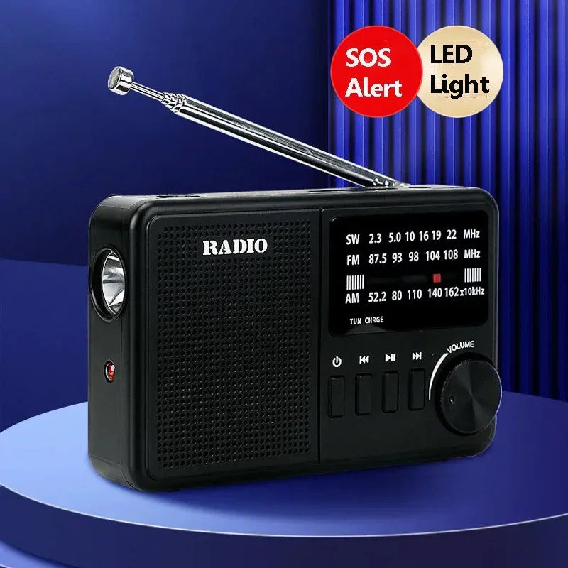 Portable FM AM SW radio SOS alarm full band receiver emergency flashlight equipped radio wireless Bluetooth audio system music p
Portable FM AM SW radio SOS alarm full band receiver emergency flashlight equipped radio wireless Bluetooth audio system music p
