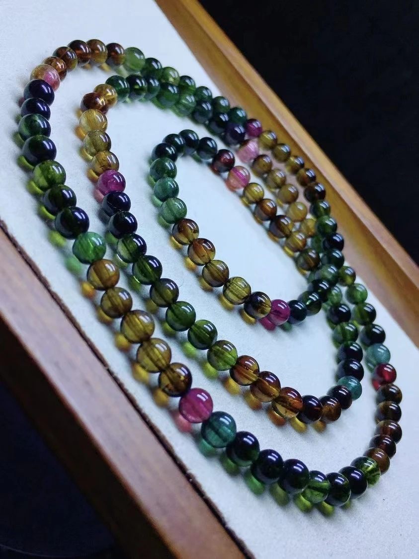 Natural Rose Colorful Tourmaline 3 Laps Bracelet Jewelry 4.5MM Clear Round Beads Women Men Red Rainbow Red Tourmaline AAAAAAA
Natural Rose Colorful Tourmaline 3 Laps Bracelet Jewelry 4.5MM Clear Round Beads Women Men Red Rainbow Red Tourmaline AAAAAAA