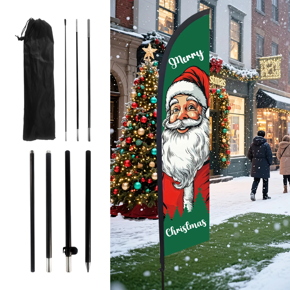 Merry Christmas Feather Flag With Flagpole Santa Claus House Outdoor Banner Decoration Advertising Sign For Shop
Merry Christmas Feather Flag With Flagpole Santa Claus House Outdoor Banner Decoration Advertising Sign For Shop