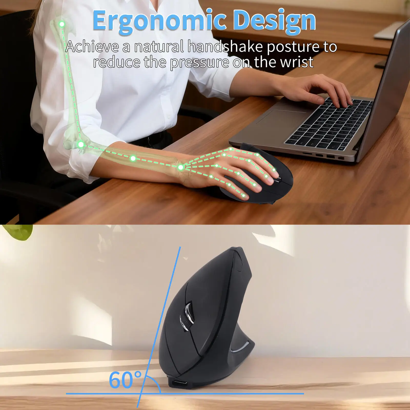 CHYI Ergonomic Vertical Mouse 2.4G Wireless Computer Gaming Mice USB Optical DPI Mouse Right Left Hand For Laptop PC Desktop
CHYI Ergonomic Vertical Mouse 2.4G Wireless Computer Gaming Mice USB Optical DPI Mouse Right Left Hand For Laptop PC Desktop