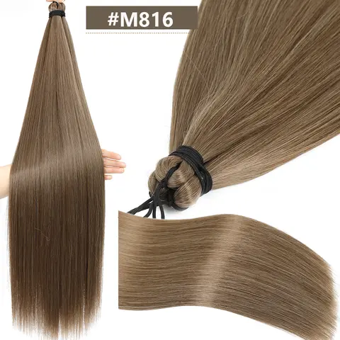 Paquetes rectos trenzados de ganchillo de 28 pulgadas y 300 gramos, color marrón ombré 6 # Rubio 613 # Pelo Naranja Bio Pelo Sintético De Alta Temperatura