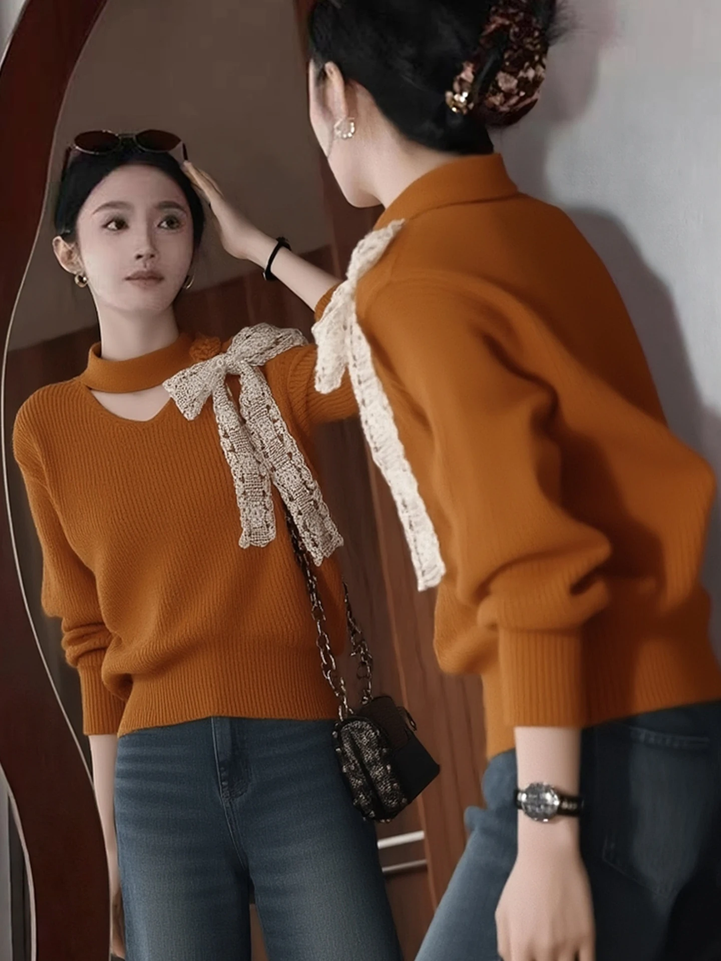 Ele Long Sve Overhead Knitwear Design Sensation Brand Winter Faion Anti-Aging Versatile Women's Camere Sweater
Ele Long Sve Overhead Knitwear Design Sensation Brand Winter Faion Anti-Aging Versatile Women's Camere Sweater