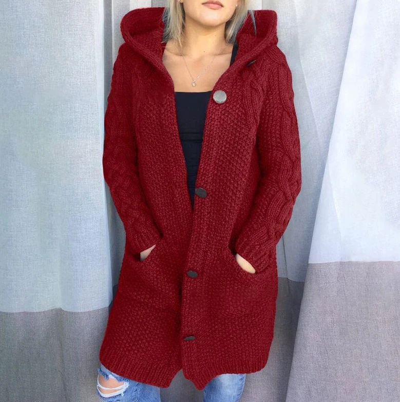 Women's hooded single breasted slim knit sweater, suitable for street fashion leaders, long sleeved jacket women's clothing
Women's hooded single breasted slim knit sweater, suitable for street fashion leaders, long sleeved jacket women's clothing