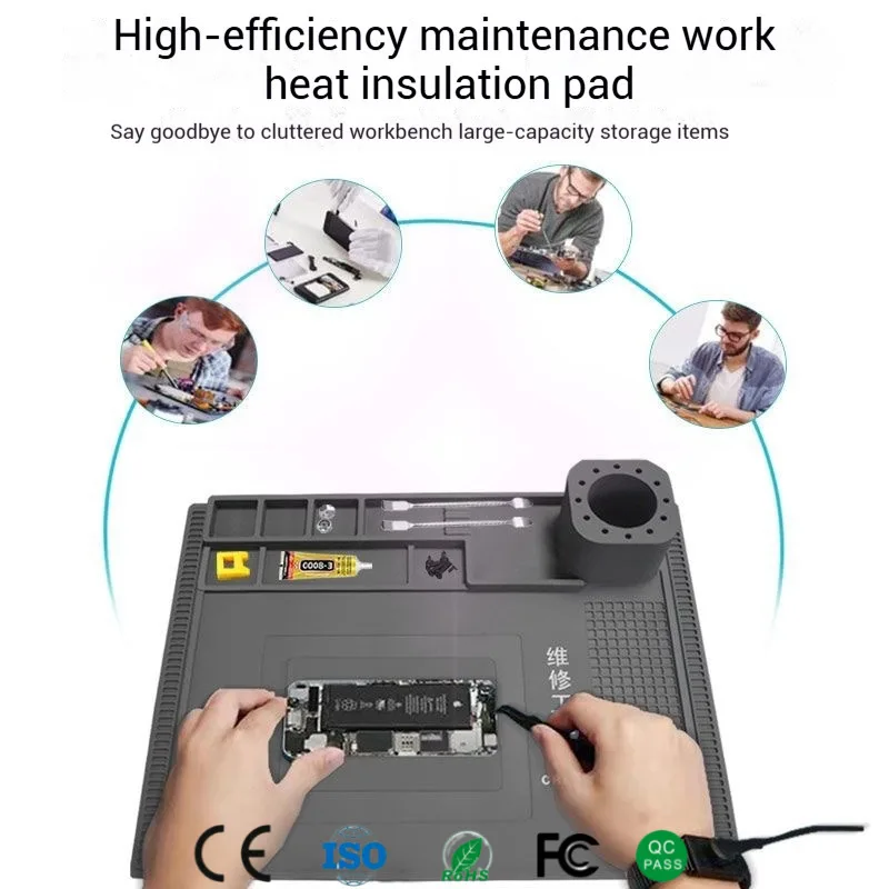 Коврик для паяльной станции, силиконовый рабочий коврик, термостойкий антистатический коврик для электронного телефона, ноутбука, инструменты для ремонта часов 400*300 мм
Коврик для паяльной станции, силиконовый рабочий коврик, термостойкий антистатический коврик для электронного телефона, ноутбука, инструменты для ремонта часов 400*300 мм