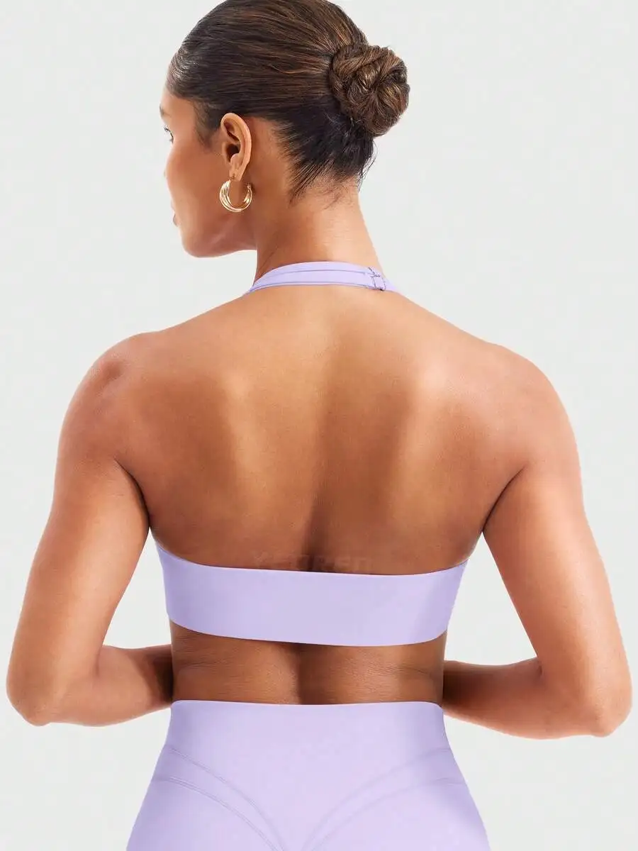Women Halter Sports Bra Light Support V Neck Padded Strappy Open Back Workout Gym Top
Women Halter Sports Bra Light Support V Neck Padded Strappy Open Back Workout Gym Top