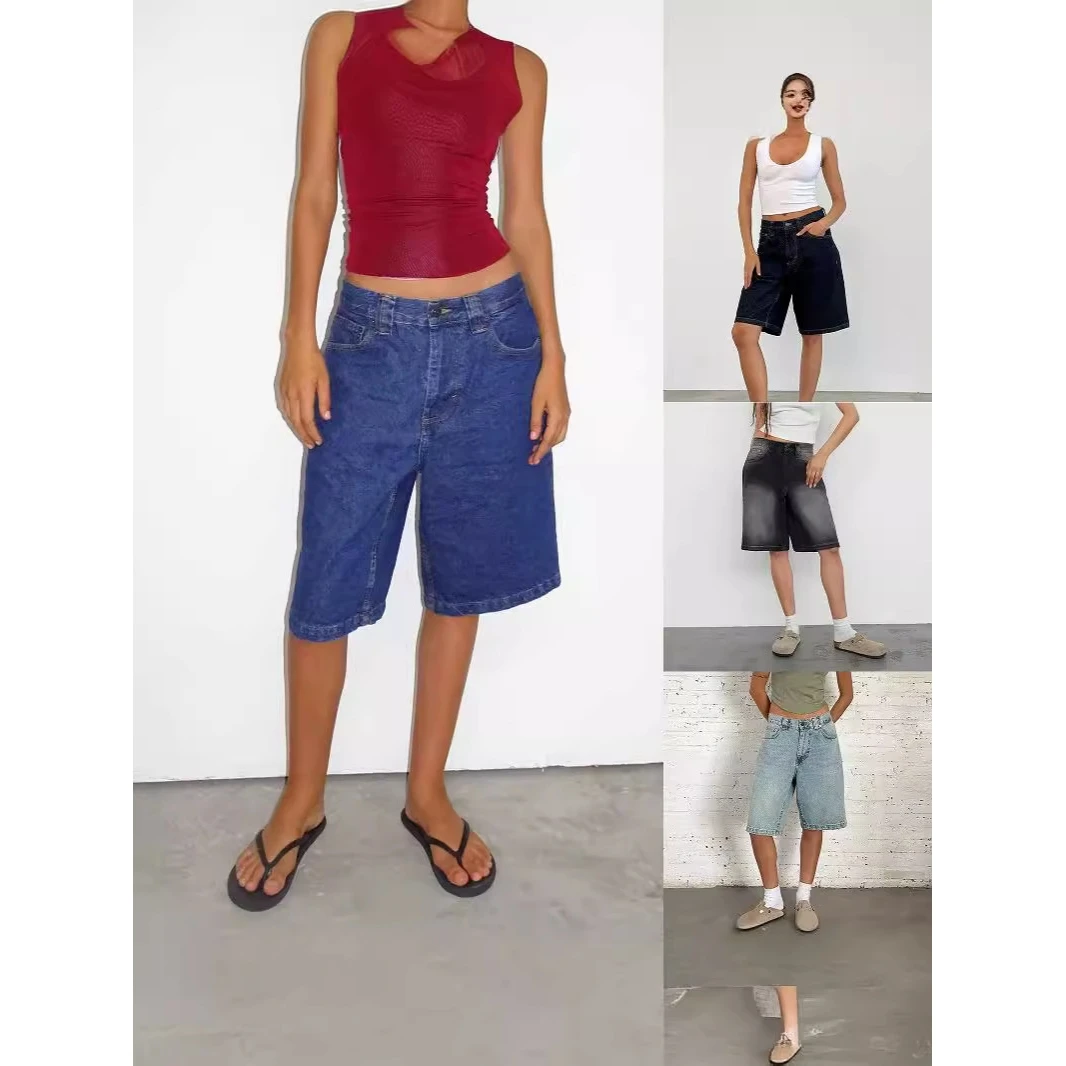 Loose Non-Elastic Retro Denim Mid-Length Pants Women's Seven-Foot Jeans Straight Leg Commute Style Natural Waist Denim Fabric
Loose Non-Elastic Retro Denim Mid-Length Pants Women's Seven-Foot Jeans Straight Leg Commute Style Natural Waist Denim Fabric