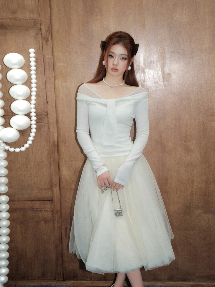 Olivia Duo Knitted Sweater with Ribbon Me Slim Fit Korean Sle One oulder Splice Winter Ele Faion Women's T-irt
Olivia Duo Knitted Sweater with Ribbon Me Slim Fit Korean Sle One oulder Splice Winter Ele Faion Women's T-irt